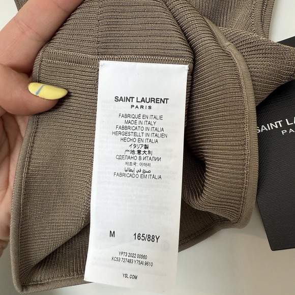 SAINT LAURENT NEW Ribbed Cropped Tank Top Bralette 100% Silk Size Medium $1290 - Picture 6 of 8